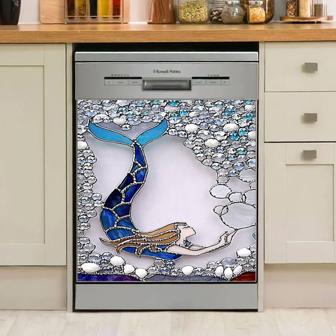 Mermaid Kitchen Dishwasher Cover Ocean Decor Art Housewarming Gifts Home Decorations HT