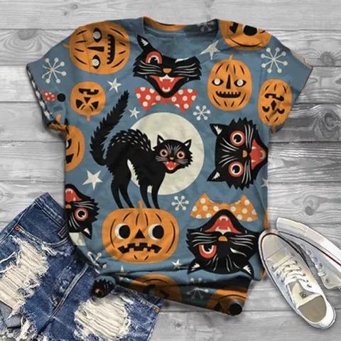 Unisex Cat Shirt Halloween Cat 3D T-Shirt 13