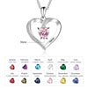 Personalized Name Heart Mothers Day Necklace With Birthstones Mom Jewelry Gift For Mom Grandma Wife HT