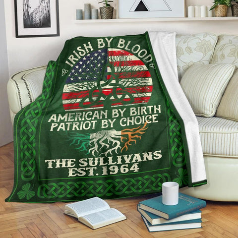St Patrick's Day Blanket Irish By Blood The Sulivans Est.1964 HT