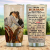 To My Husband I Love My Cowboy Husband Tumbler Couple Cup Gifts for Husbands Wedding Anniversary Gifts HN