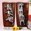 Cow Zipper Tumbler Leather Pattern Gifts for Cow Lovers Gift Ideas for Farmers HN