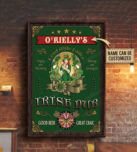 Personalized Beer Girl Irish Pub Vertical Poster TV234061