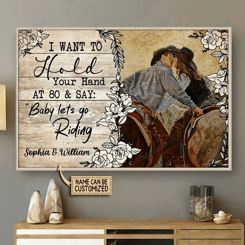 Personalized I Want To Hold Your Hand At 80 And Say Horizontal Poster TV308731