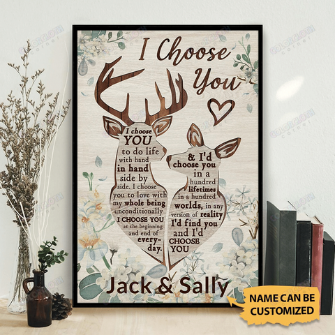 Personalized Deer I Choose You Vertical Poster TV335030