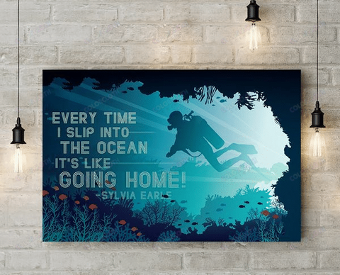 Scuba Diving It's Like Going Home Horizontal Poster TV336615