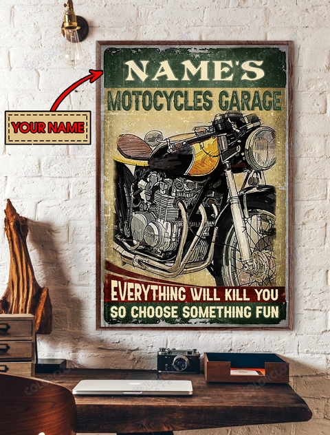 Personalized Motorcycle Garage Special Edition Vertical Poster TY183008