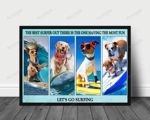 Funny Dog Surfing Poster TV213022