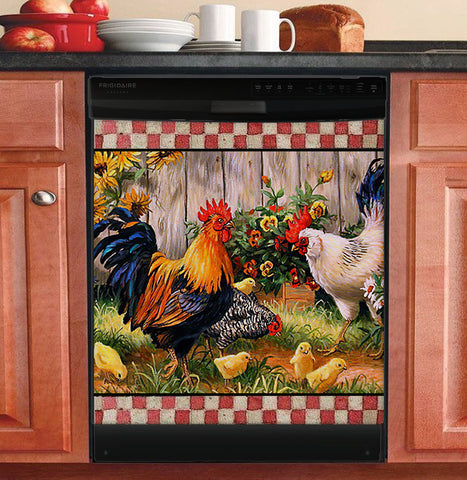 Chicken Rooster Farm Dishwasher Cover Kitchen Decor Farmhouse Decorations HT