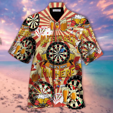 Darts And Beer That's Why I'm Here Unisex Hawaiian Shirt TV212240