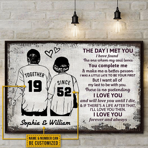 Personalized Baseball The Day I Met You Poster TV398863