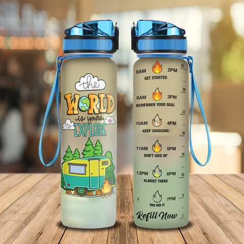 Camping Explore The World Tracker Bottle OG25 PTL260999 Water Tracker Bottle