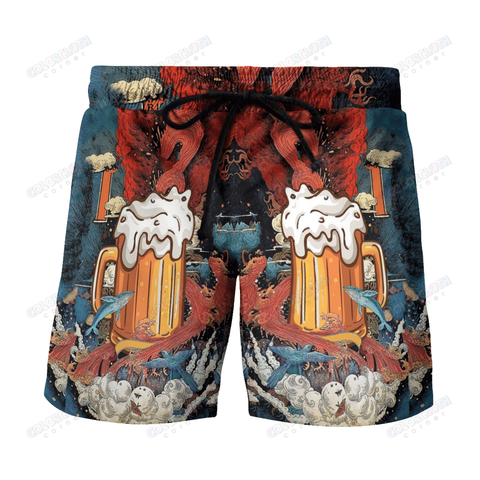 Men Beer Shorts Beer Hawaiian Shorts 01 TV053250