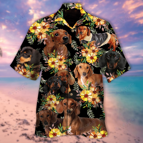 Dachshund And Flowers Hawaiian Shirt TY295300 RE