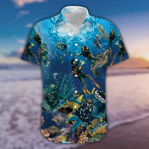 Amazing Blue Scuba Diving Hawaii Shirts HT110611