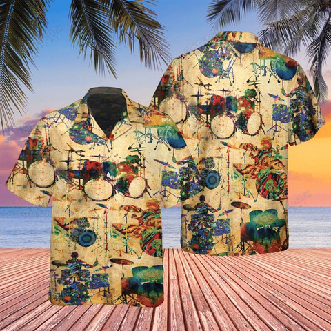 Colorful Vintage Drum Hawaiian Shirt TV055822