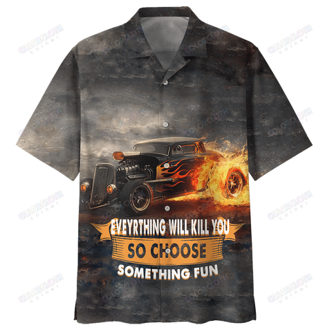 AMAZING HOT ROD ON FIRE HAWAIIAN SHIRT HL23604