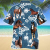 Clydesdale Horse Blue Tribal Pattern Hawaii Shirt