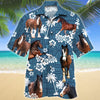 Clydesdale Horse Blue Tribal Pattern Hawaii Shirt