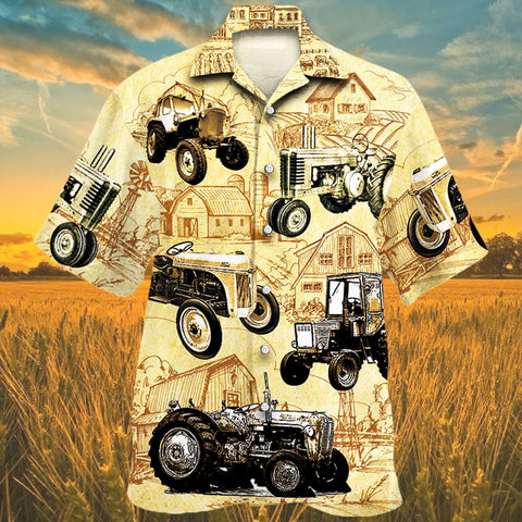 Tractor Farm Vintage Hawaiian Shirt