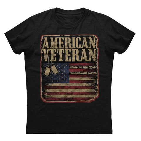 American Veteran Shirt Vintage Made In the USA Serve With Honor Patriotic Proud Veteran HN