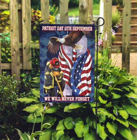 Patriot Day 11th September We Will Never Forget Eagle And Firefighter Flag September 11 - Never Forget Flag American Patriot Flag, 20th Anniversary Patriot Day Gift
