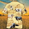 Men Brahman Hawaii Shirt, Brahman Cattle Shirt Yellow, Cattle Lovers Farm Hawaiian Shirt