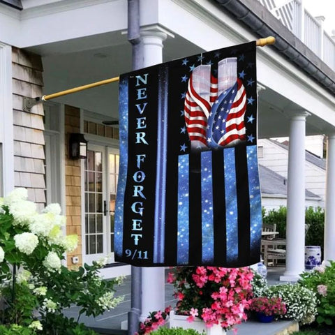 9/11 Never Forget Memorial Day American And Buidlings Flag  American Flag - 9.11 - Never Forget Flag American Patriot Flag, 20th Anniversary Patriot Day Gift