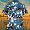 Holstein Friesian Cattle Lovers Blue Tribal Hawaiian Shirt