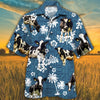 Holstein Friesian Cattle Lovers Blue Tribal Hawaiian Shirt