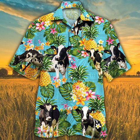 Holstein Friesian Cattle Lovers Pineapple Hawaiian Shirt