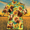 Beefmaster Cattle Lovers Sunflower Watercolor Hawaiian Shirt