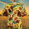 Beefmaster Cattle Lovers Sunflower Watercolor Hawaiian Shirt