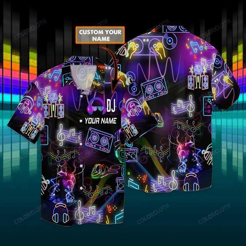 Custom Name DJ Colorful Hawaii Shirt HT280702