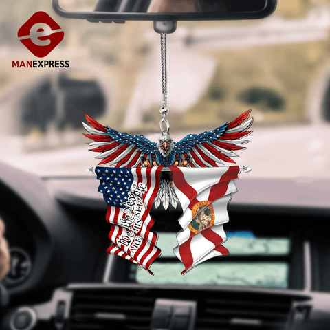 Patriot Car ornament, 911 Gift Idea, Patriot Day 20th Anniversary Gift, AH FLORIDA PATRIOT CAR HANGING ORNAMENT TESX