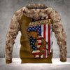 Men Patriot Day Hoodie Brown, 911 Patriot Hoodie, ARBORIST PATRIOT HOODIE 3D PMT