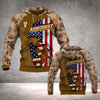 Men Patriot Day Hoodie Brown, 911 Patriot Hoodie, ARBORIST PATRIOT HOODIE 3D PMT