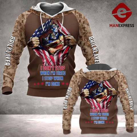 Men Patriot Day Hoodie Brown, 911 Patriot Hoodie, BRICKLAYER PATRIOT LMT FLAG FCTV 3D HOODIE