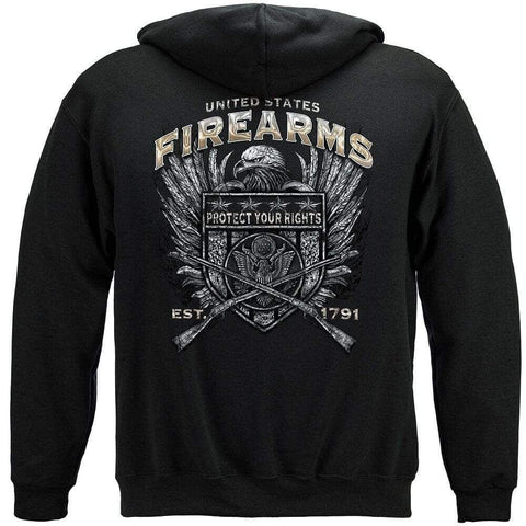 American Patriot Hoodie Black United States Fire Arms Silver Foil Premium Hoodie