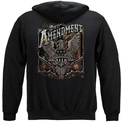 American Patriot Hoodie Black 2nd Amendment Eagle Silver Foil Premium Hoodie