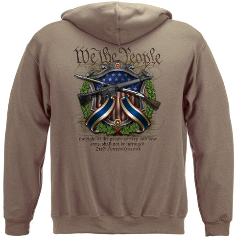 American Patriot Hoodie Brown We The People 2nd Amendment Premium Men's Hoodie