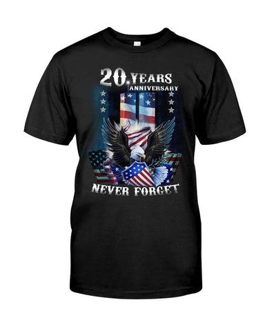 Patriot Shirt Black, Patriot Day Gifts, 20 Years Anniversary Never Forget T-Shirt