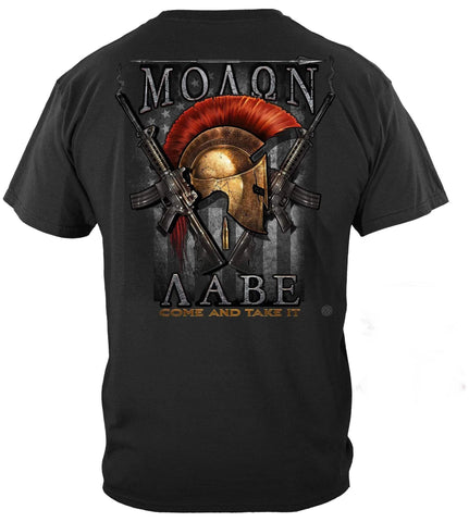 American Patriot Shirt Black Molon Labe T-Shirt