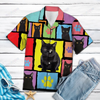 Black Cat Colorful Pieces Hawaiian Shirt TV056101