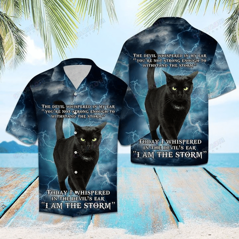 Black Cat Storm Hawaiian Shirt TV056100