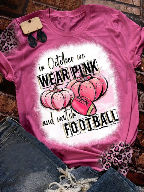 In October We Wear Pink Bleached Print Short Sleeve T-shirt
