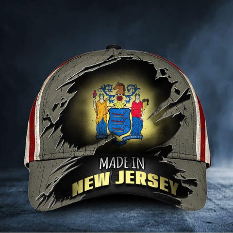 Made In New Jersey Hat Vintage New Jersey Flag Cap Unique Gifts For Friends HN