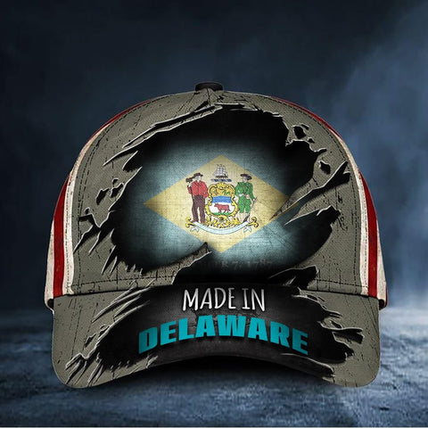 Made In Delaware Hat Patriotic US Flag Cap Proud Delaware Merchandise HN