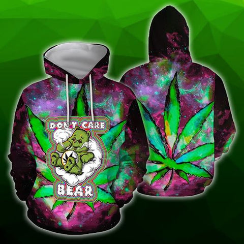 Don't Care Bear Unisex Hoodie For Men Women Cannabis Marijuana 420 Weed Shirt Clothing Gifts HT