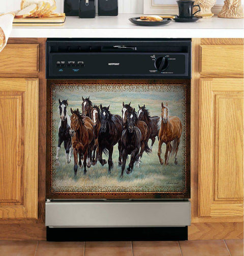 Horse Kitchen Dishwasher Cover Decor Art Housewarming Gifts Home Decorations HT